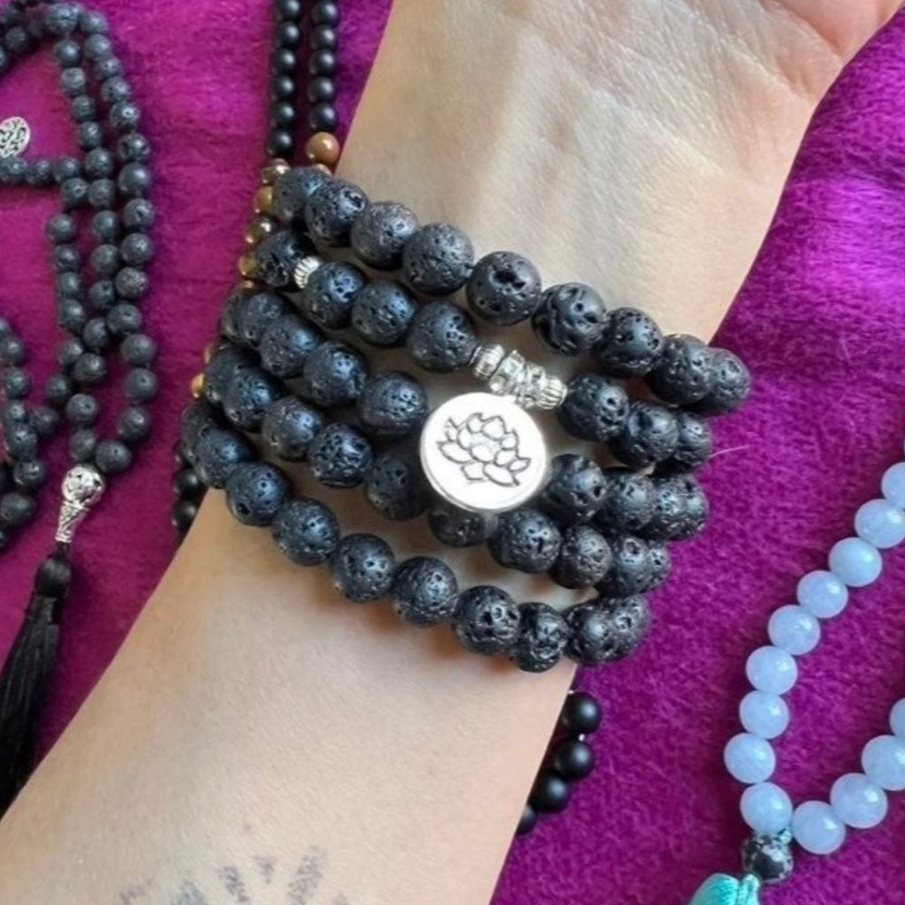 Pele Fire Goddess Lava Mala WRAP Bracelet Necklace